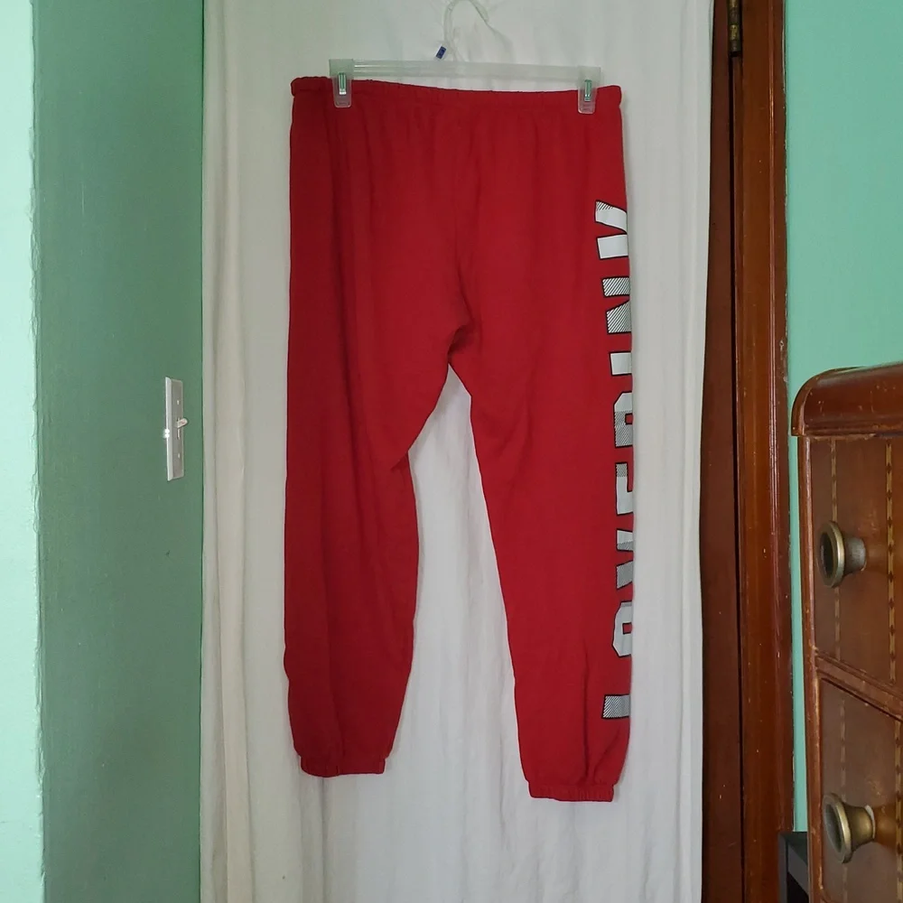 Red Sweatpants with Bold Lettering - Picture 9 of 9